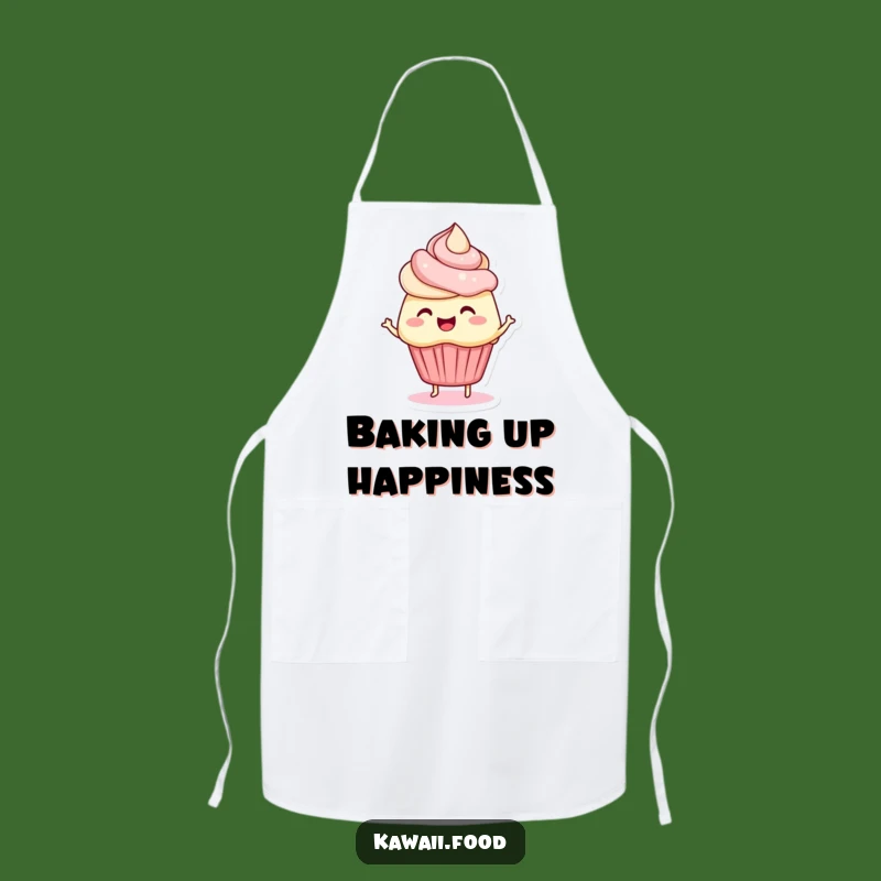 Funny Cupcake Apron: Cook Up Smiles with Wiggly Frosting Hair Charm