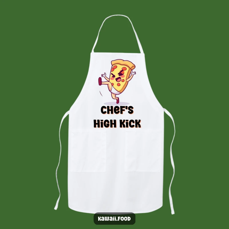 Funny Pizza Slice High Kick Apron: Cook with Kick
