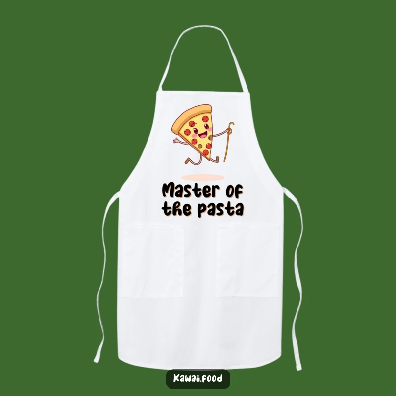 Funny Pizza Skipping Spaghetti Apron - Chef's Humorous Kitchen Wear for Italian Food Fans