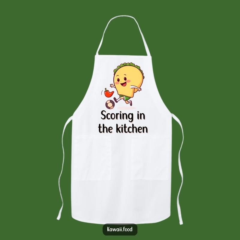Funny Taco Soccer Chef Apron: Playful Foodie Fun in the Kitchen