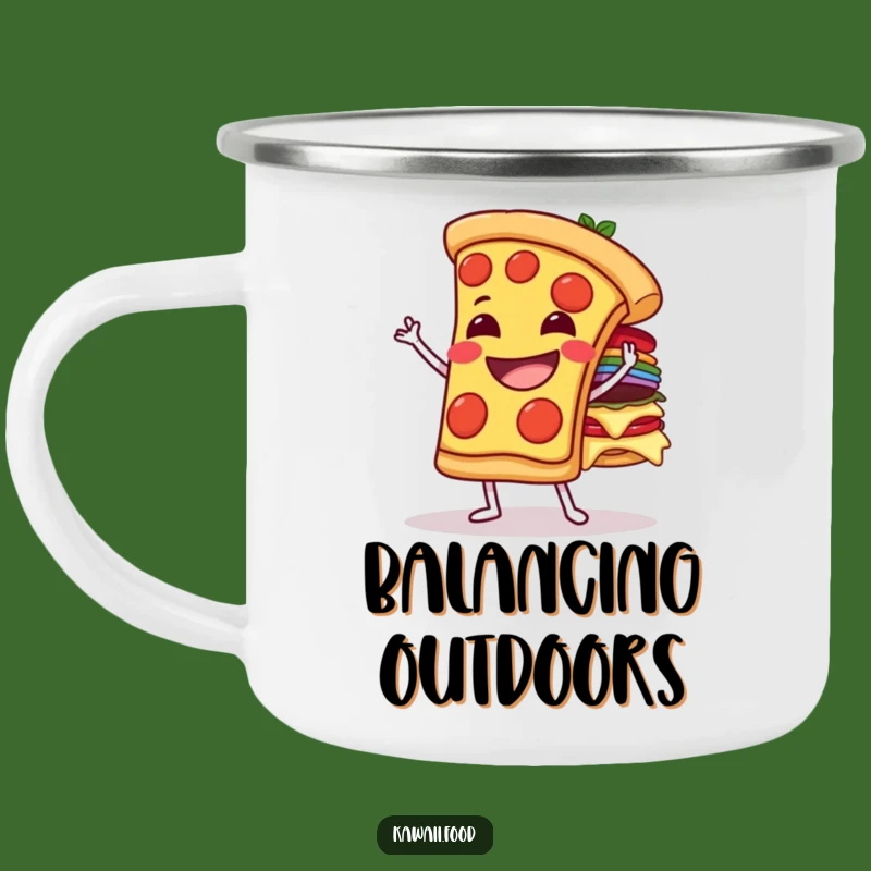 Funny Pizza Topping Balance Camping Mug - Adventure Fuel for Ambitious Eaters!