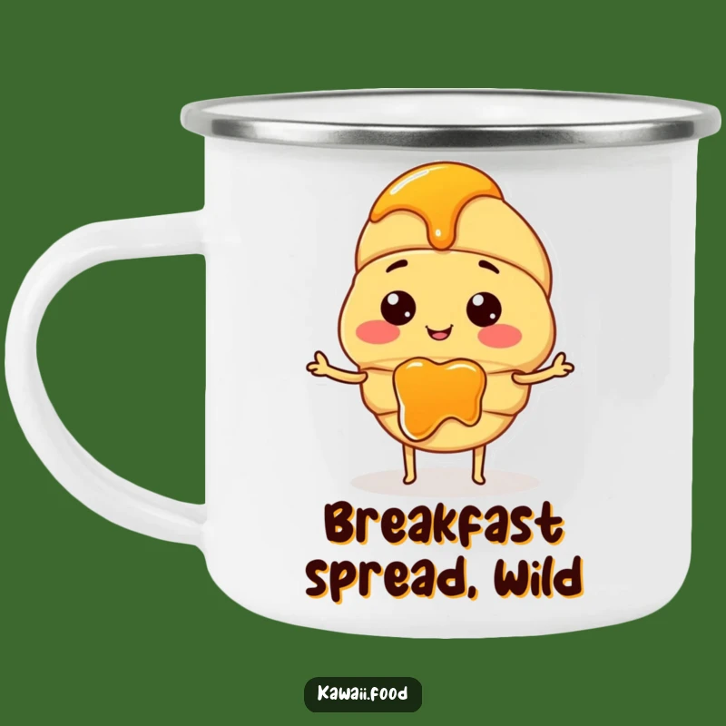 Funny Croissant Jam Camping Mug: Enjoy Your Adventure with a Cheerful Pastry