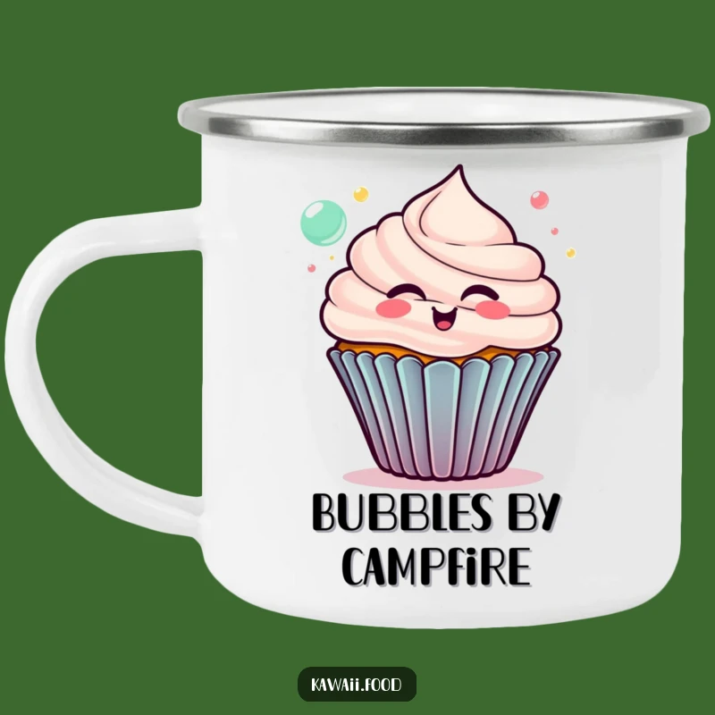 Funny Delighted Cupcake Camping Mug - Bubbly Adventures, Perfect Humorous Gift