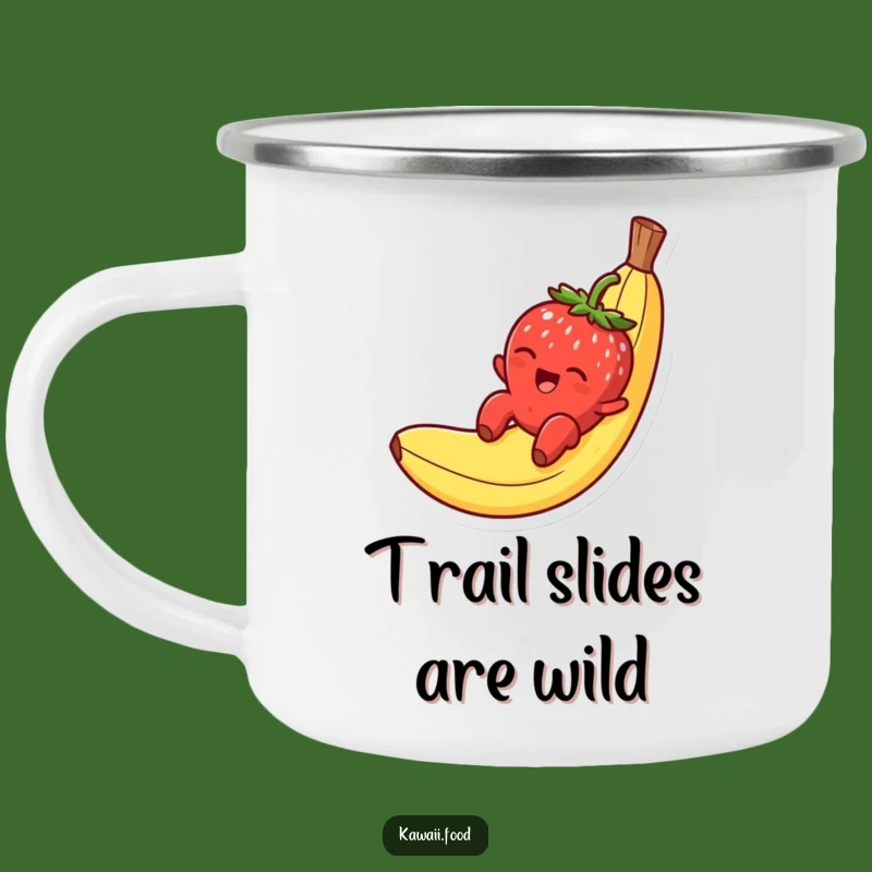 Funny Strawberry Banana Peel Camping Mug, Adventure Slips with Fun