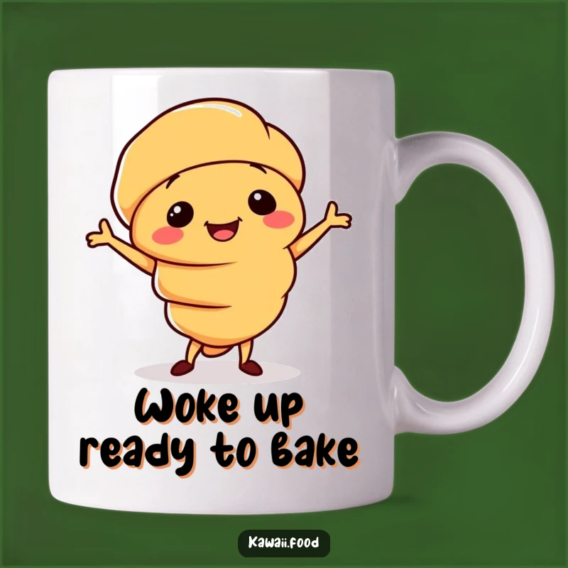 Funny Croissant Jig Mug: A Smiling Pastry's Dance, Perfect Funny Gift