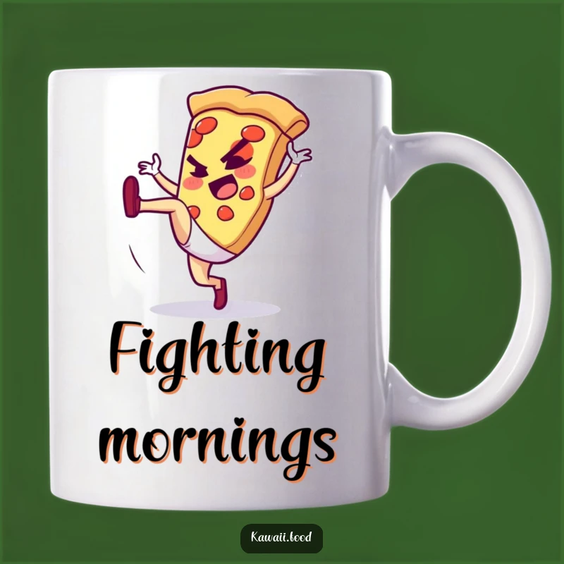 Funny Pizza Slice High Kick Mug: Hilarious Action Gift for Foodies