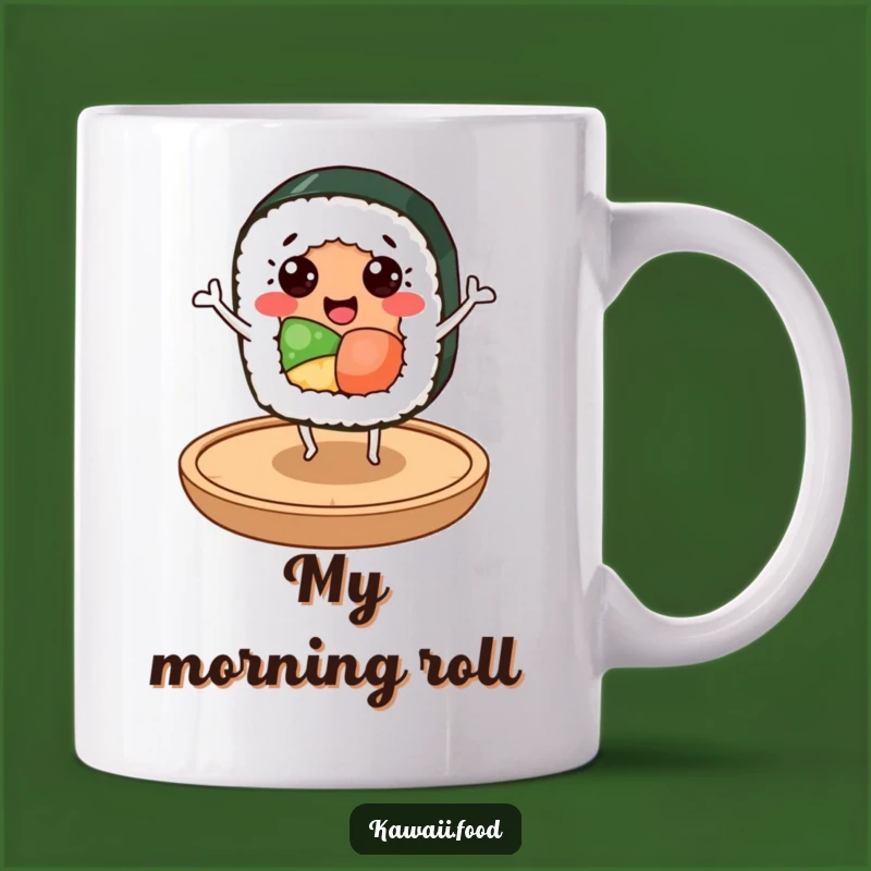 Funny Sushi Dancer Mug: Cheerful Roll Character, Perfect Humorous Gift
