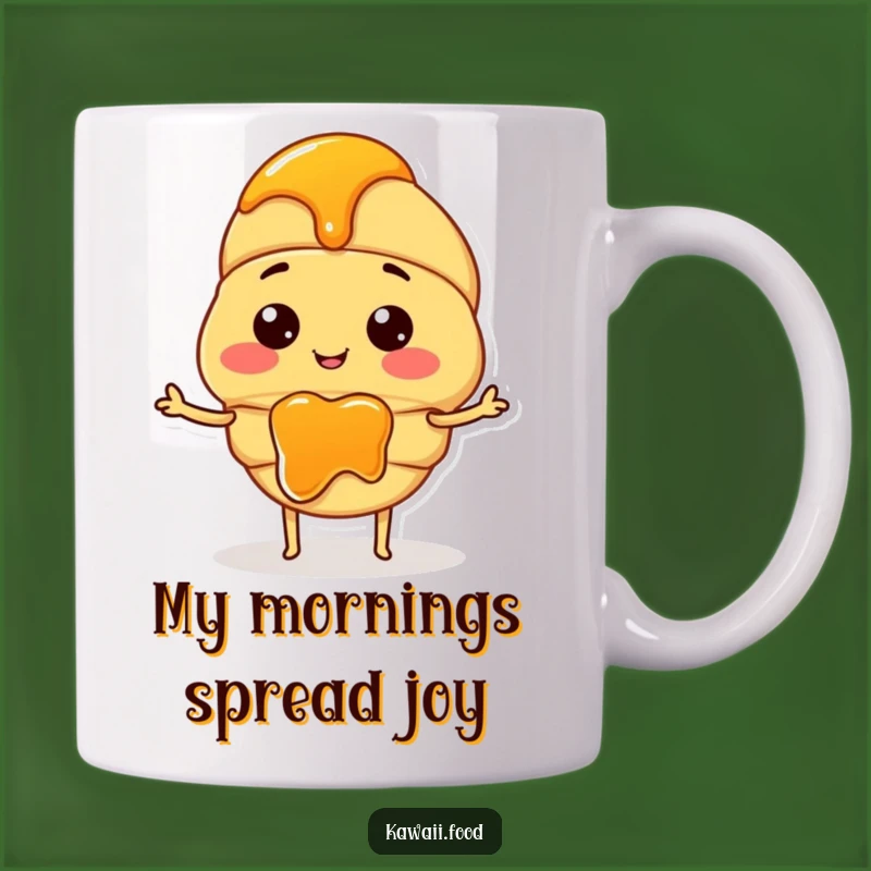 Funny Jam Croissant Mug: Adorable Pastry Character Spreading Joy as a Perfect Gift