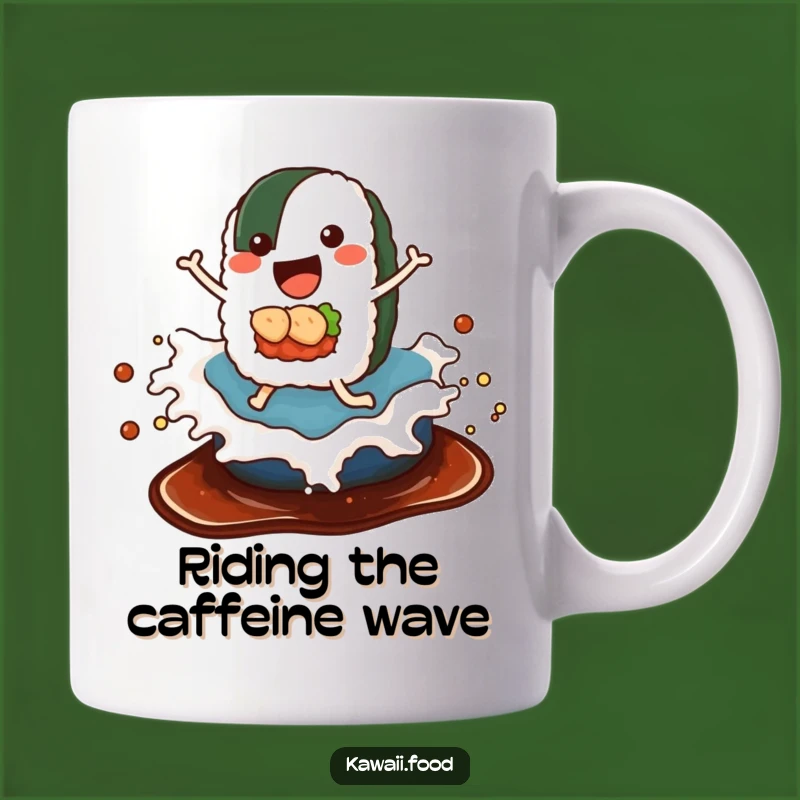 Funny Sushi Soy Sauce Wave Mug - Joyful Japanese Food Humor Gift for Sushi Lovers