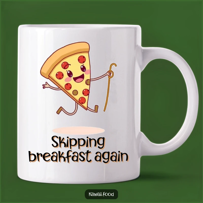 Funny Pizza Spaghetti Skipping Mug - Comical Italian Food Humor Gift for Pizza Lovers