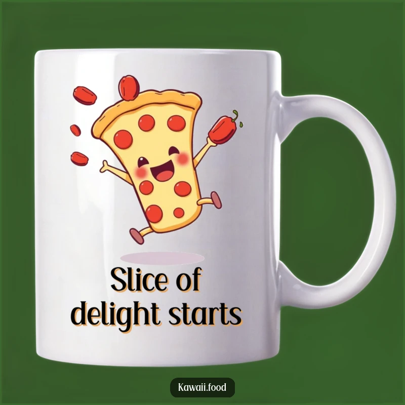 Funny Pizza Slice Cartwheel Mug - Pepperoni Fun, The Perfect Hilarious Gift