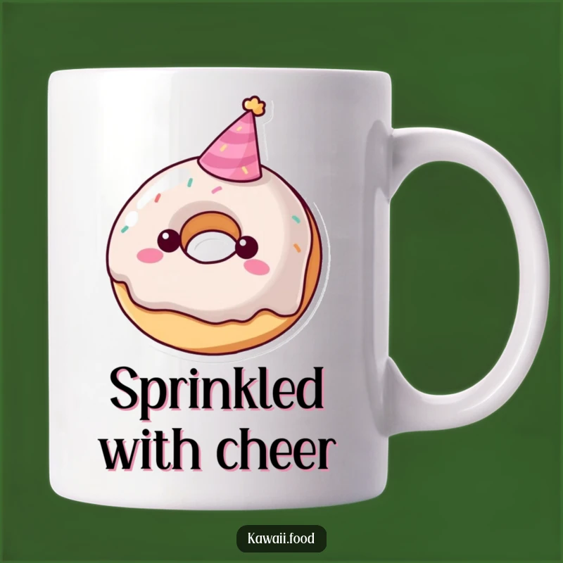 Funny Donut Party Hat Mug - Hilarious Sweet Treat Character Gift