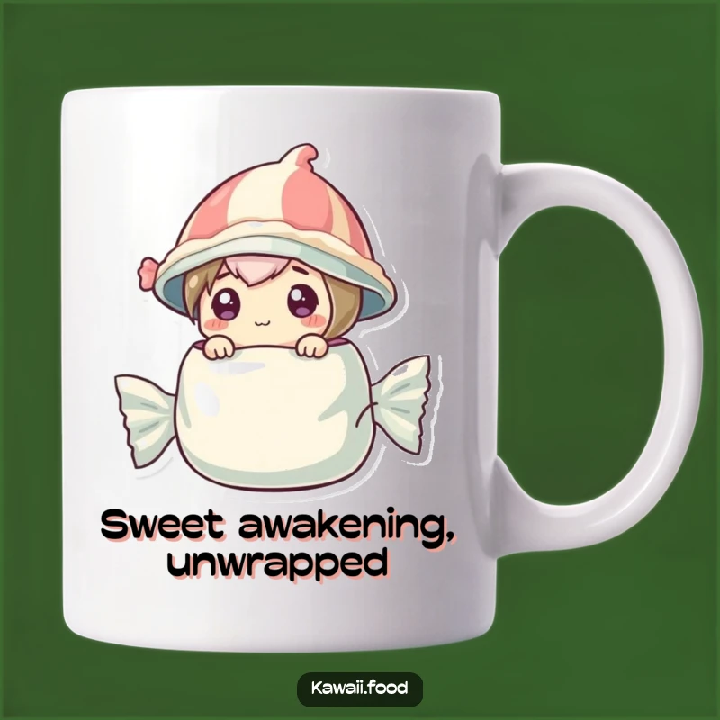 Funny Candy Wrapper Mug: Curious Sweet Character Pops Out, Ideal Funny Gift