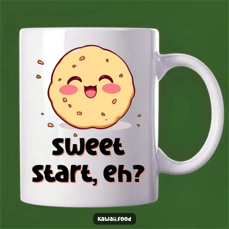 Funny Blushing Cookie Mug: Excited Crumbs Art, Perfect Funny Gift for Sweet Lovers