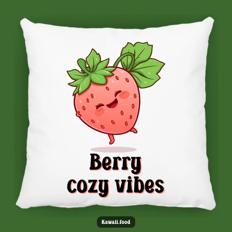 Funny Strawberry Pillow: Giggling Cartwheel Character, Cozy & Playful Decor, Sweet Gift