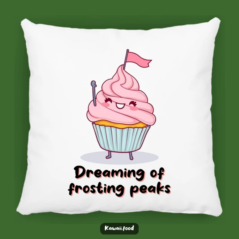 Funny Cupcake Flag Mountain Pillow - Soft and Comfy Accent for a Cozy, Humorous Atmosphere