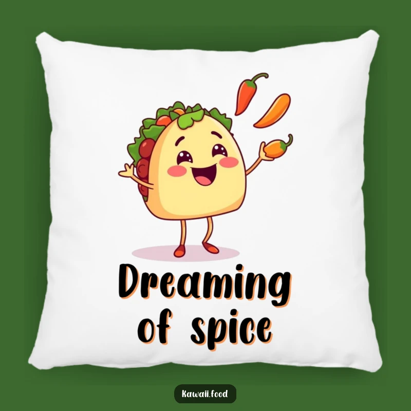 Funny Taco Juggler Pillow: Smiling Taco Character, Cozy Humorous Gift