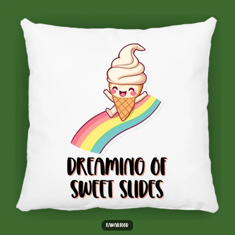 Funny Ice Cream Rainbow Slide Pillow - Cozy Comfort with Gleeful Style!