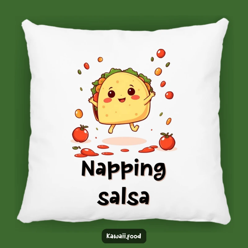 Funny Taco Hop Throw Pillow: Fiesta Comfort - Adorable Funny Gift for Taco Fans