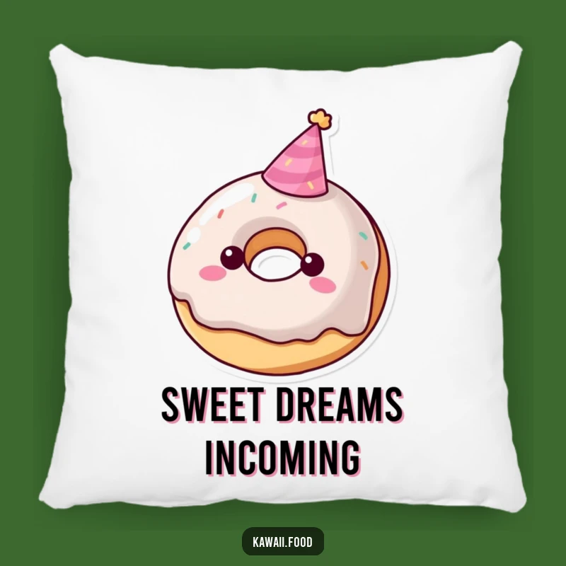 Funny Donut Party Hat Pillow - Cozy & Sweet Comfort
