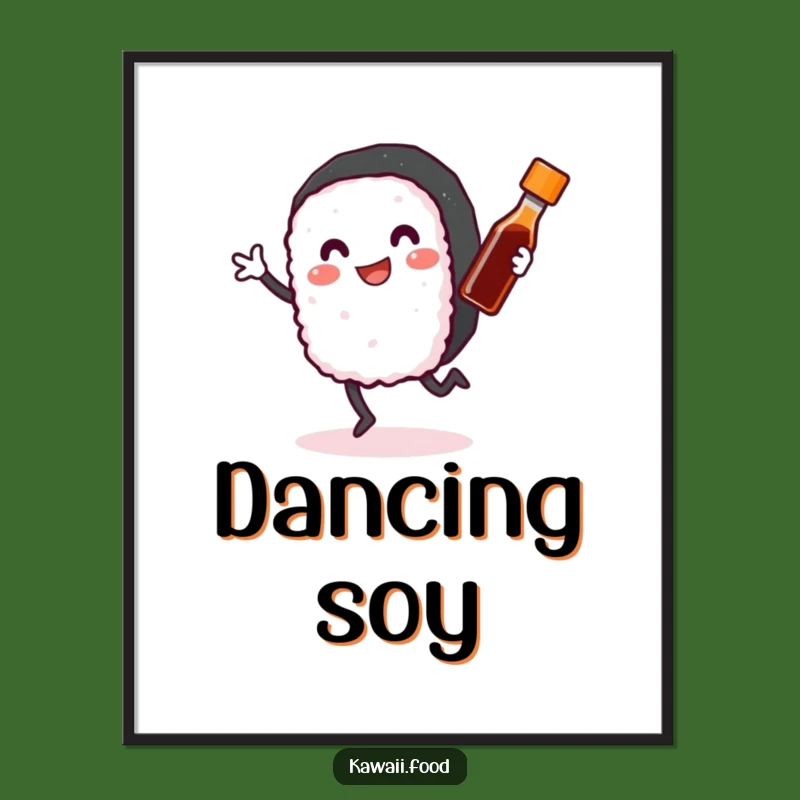 Funny Sushi Roll Digital Print: Joyful Dancer - Instant Hilarious Foodie Art Gift