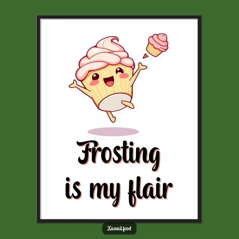 Funny Cupcake Cartwheel Digital Print: Playful Frosting Acrobatics Art Download