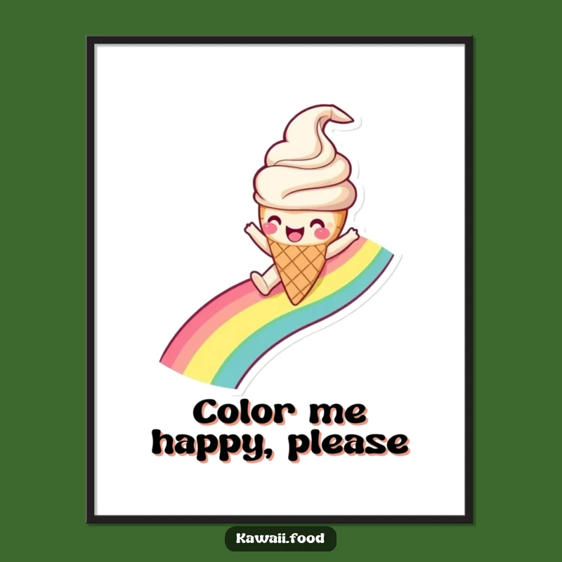 Funny Ice Cream Rainbow Slide Digital Art - Gleeful Art for Instant Joy!