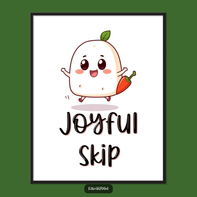Funny Onigiri Skip Digital Print: Joyful Spice - Instant Hilarious Art Gift