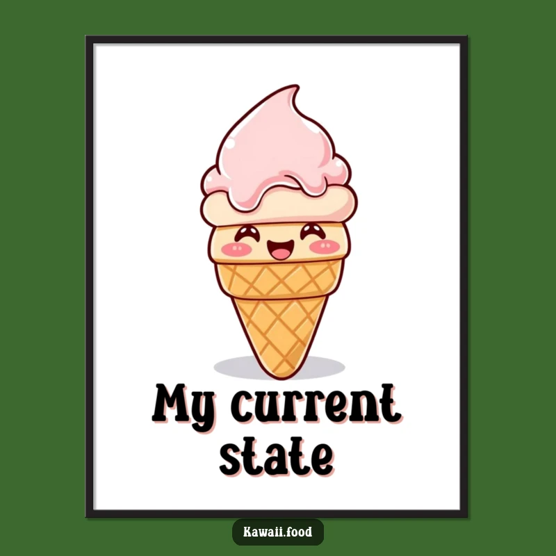 Funny Giggling Ice Cream Cone Digital Art - Melting Joy, Perfect Humorous Gift