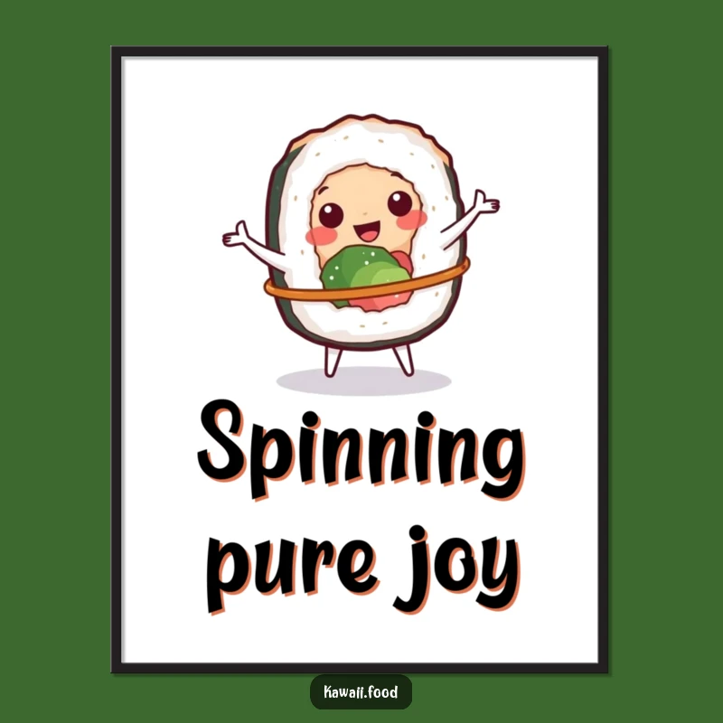 Funny Sushi Hula Hoop Digital Art, Instant Cheerful Decor
