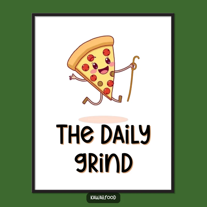 Funny Pizza Skipping Spaghetti Digital Art Print - Instant Downloadable Whimsy for Food Lovers