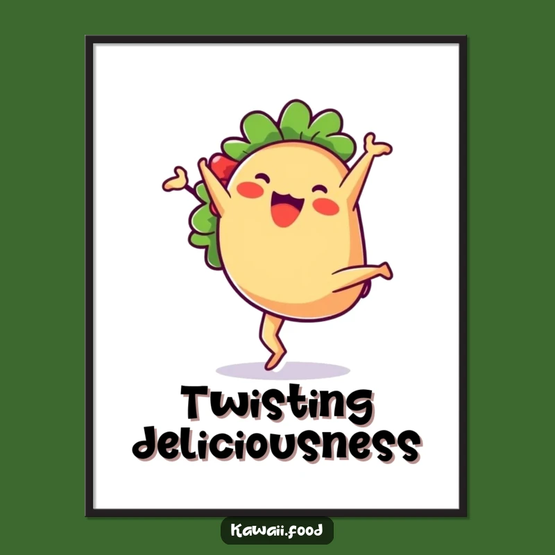 Funny Taco Cartwheel Digital Print: Instant Hilarious Art & Unique Gift