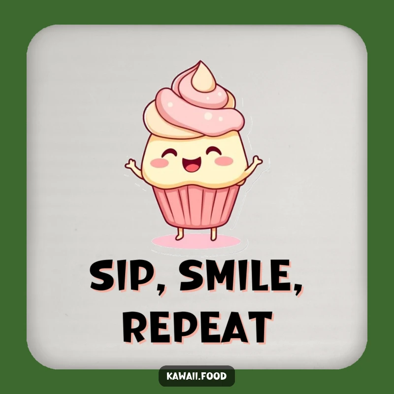 Funny Cupcake Drink Coaster: Protect Surfaces with Wiggly Frosty Charm