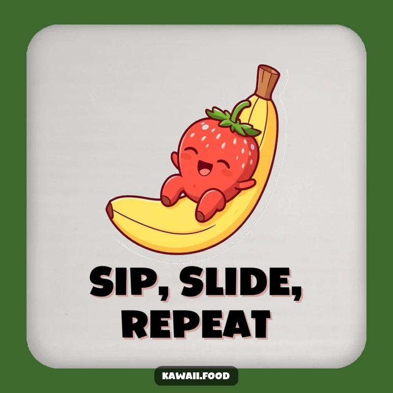 Funny Strawberry Banana Peel Coaster, Protect Surfaces with Fruity Charm