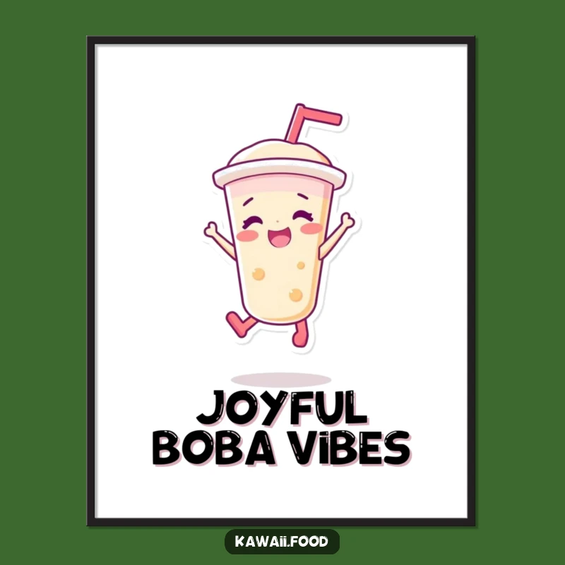 Funny Bubble Tea Jump Poster - Hilarious Wall Art for Drink Lovers