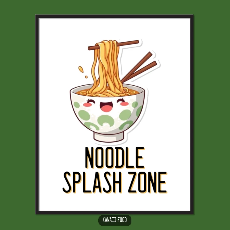 Funny Ramen Splash Poster: Joyful Noodle Art Print, Unique Funny Gift Idea