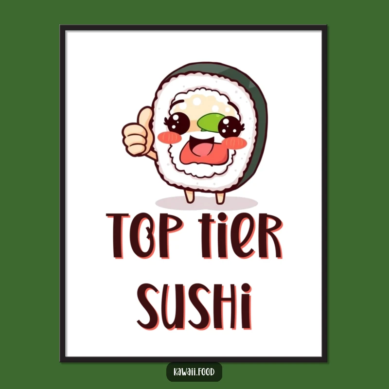 Funny Sushi Roll Thumbs Up Poster - Delicious Wall Art