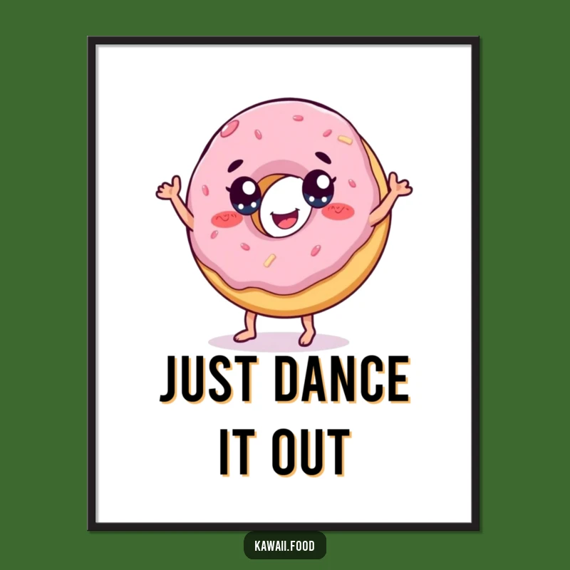 Funny Donut Dance Poster: Sweet Moves Art for Walls