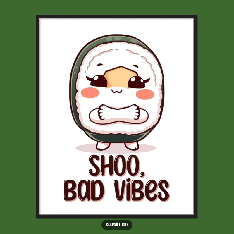 Funny Sushi Shoo Poster: Sassy Wall Art, Perfect for Kitchen