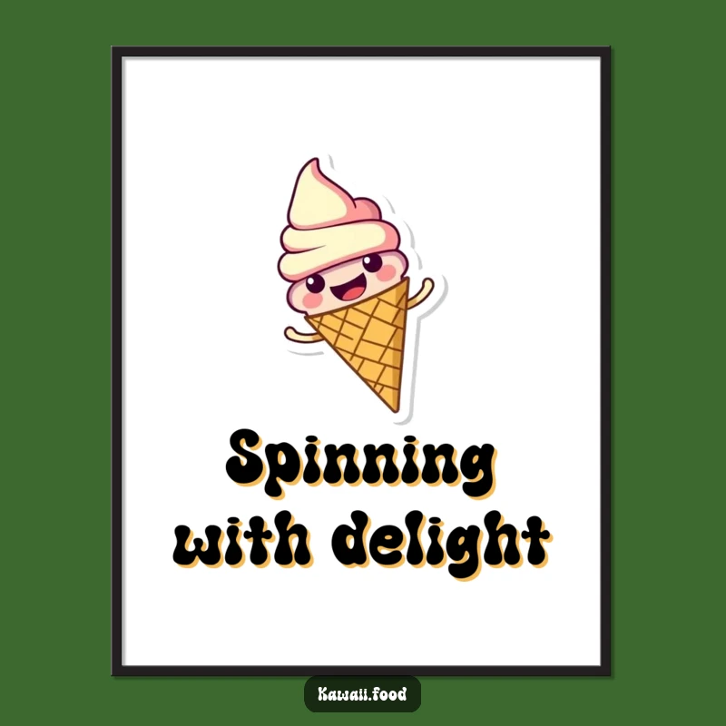 Funny Ice Cream Cone Poster: Decorate with Sweetness and Spinning Joy