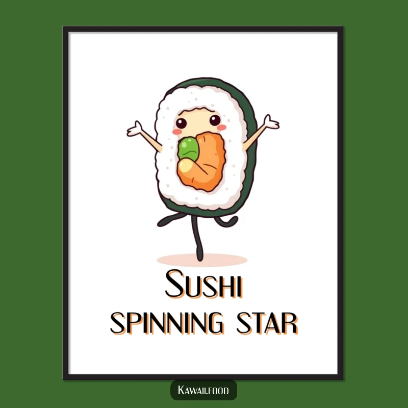 Funny Sushi Roll Poster: Elegant Wall Art, A Hilarious Gift Idea!