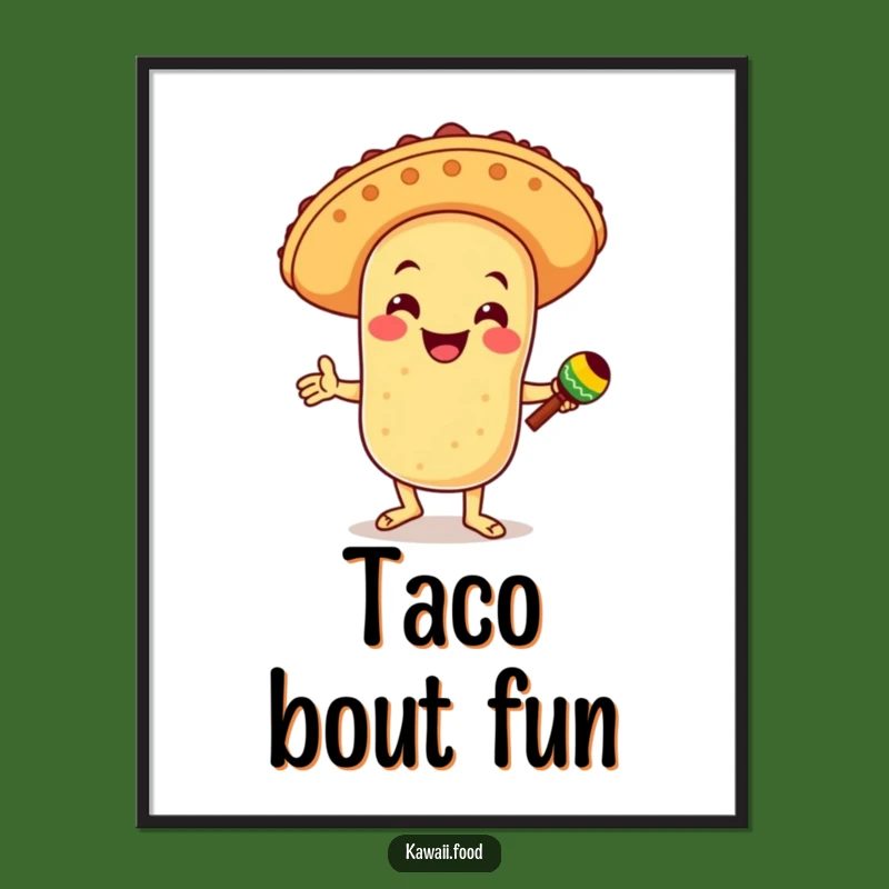 Funny Taco Fiesta Poster: Vibrant Party Art, Perfect for Walls