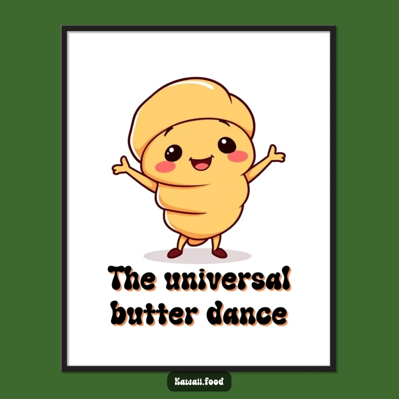 Funny Croissant Jig Poster: Dancing Pastry Art, Ideal Funny Gift Decor