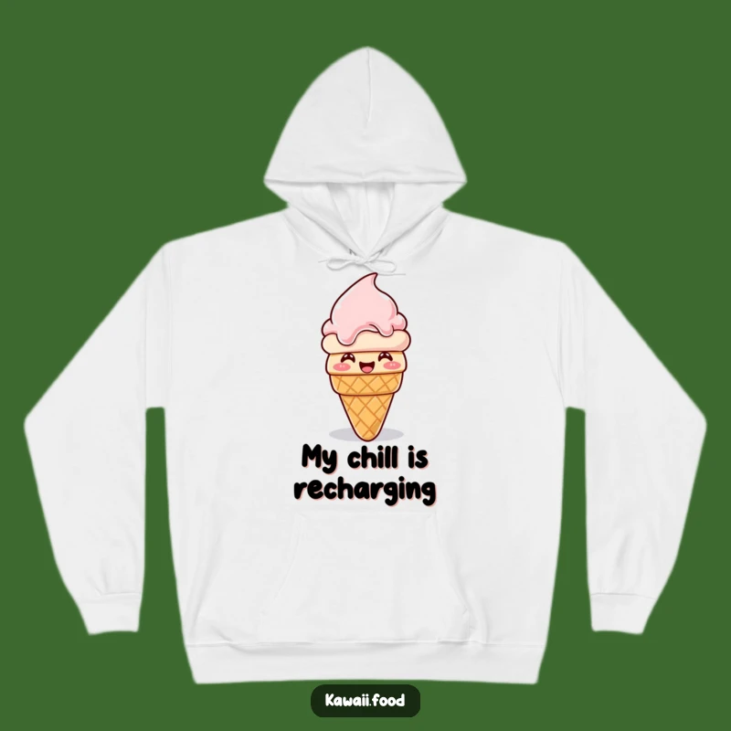 Funny Giggling Ice Cream Cone Hoodie - Cozy Melting Fun, Perfect Humorous Gift