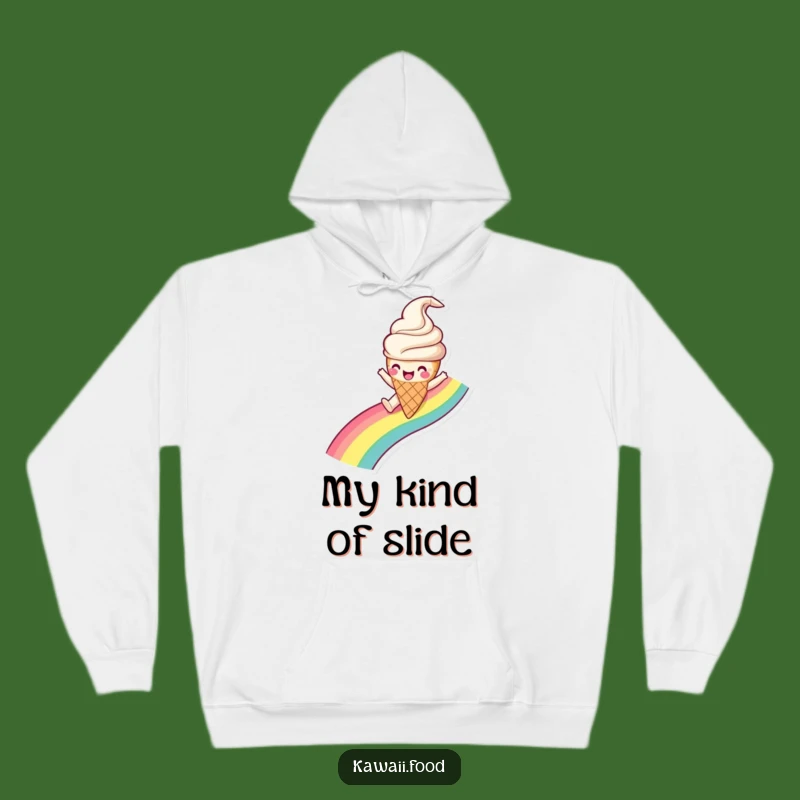 Funny Ice Cream Rainbow Slide Hoodie - Cozy Joyful Adventure Gift