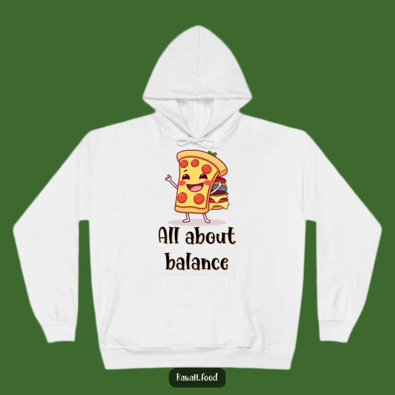 Funny Pizza Topping Balance Hoodie - Cozy Up with Deliciously Ambitious Vibes!