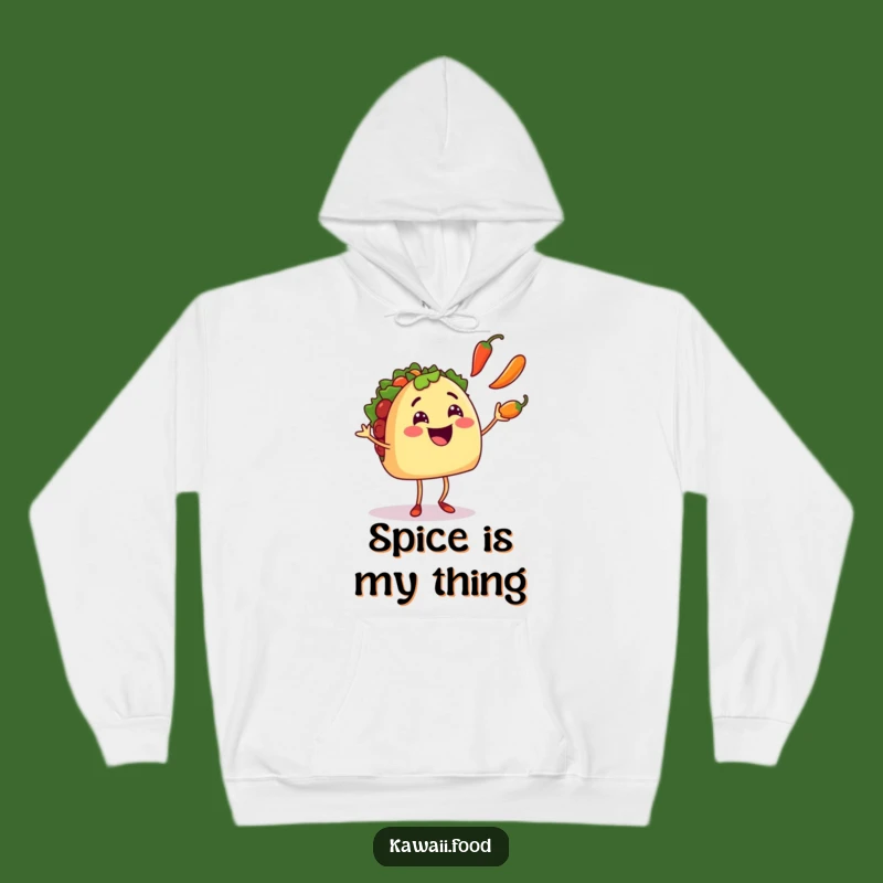 Funny Taco Juggler Hoodie: Smiling Taco Character, Cozy Humorous Gift