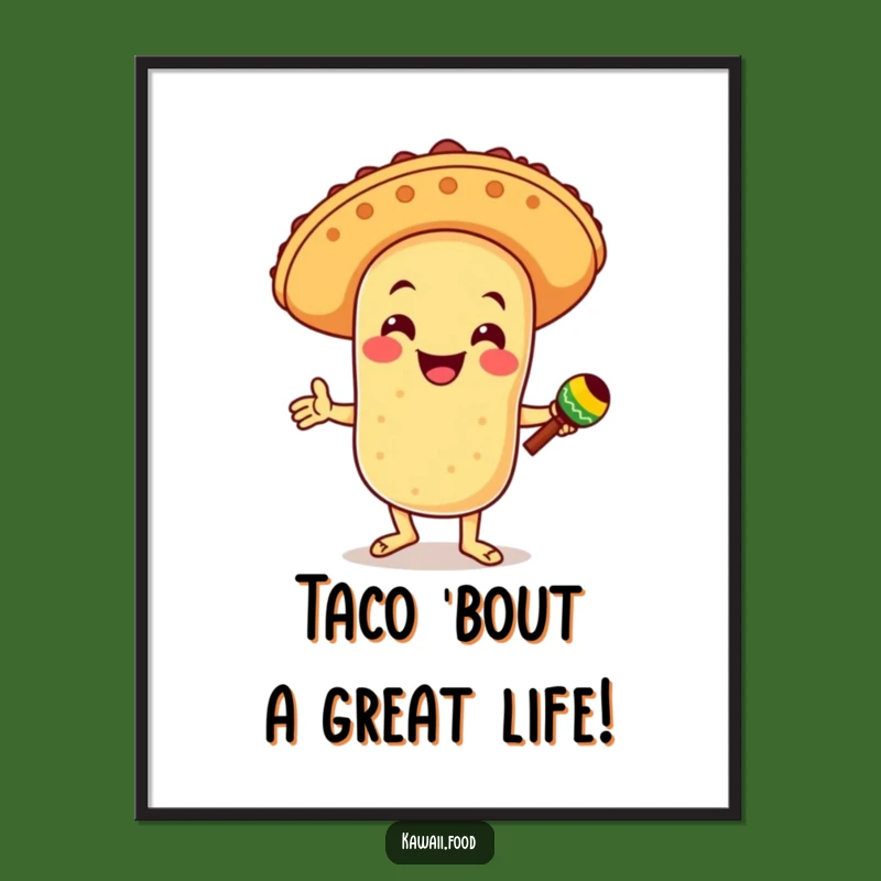 Free Printable Taco Wall Art - Festive Dancing Fiesta Downloadable Decor