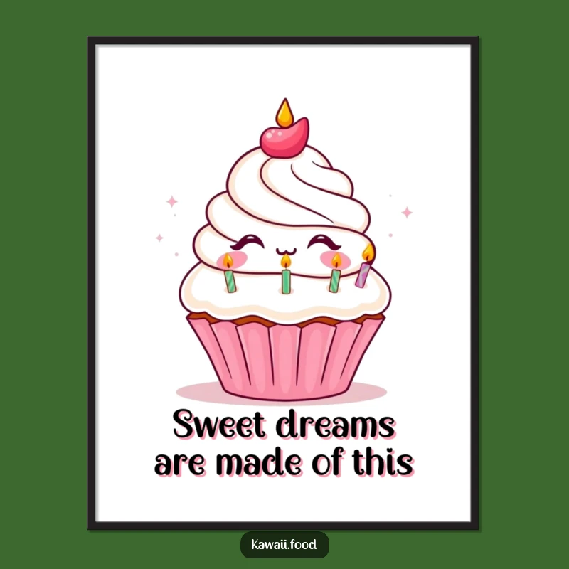 Free Printable Wall Art: Delighted Cupcake Birthday Fun Downloadable Art