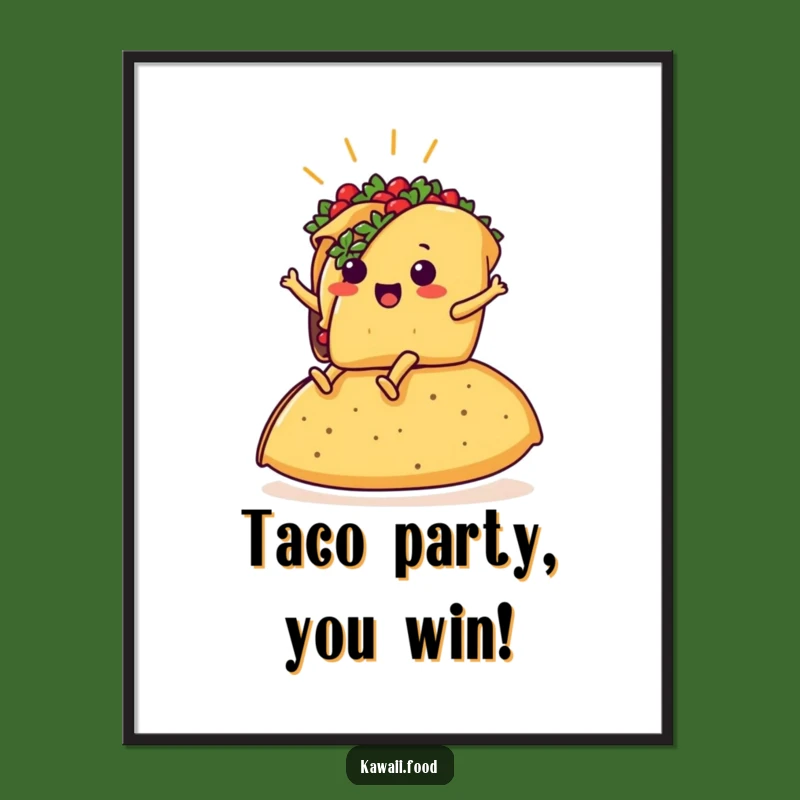 Funny Free Printable Taco Wall Art: Hilarious Taco Riding Tortilla, Quirky Downloadable Decor